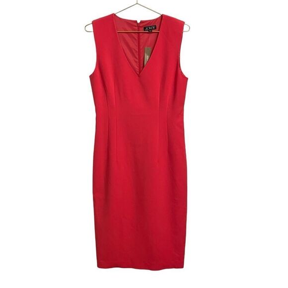 J. Crew Interview Dress in Four-Season Stretch Midi Sleeveless Pink Size 8 NWT - Picture 1 of 7